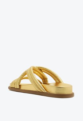 Sandália Papete Snake Dourada