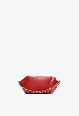 Bolsa Tiracolo Pequena Couro Corrente Vermelha