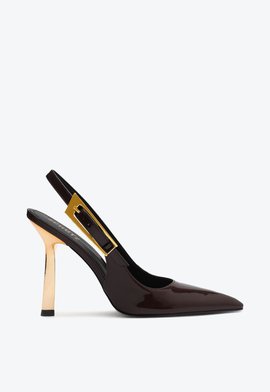 Slingback Ciara Couro Marrom Escuro