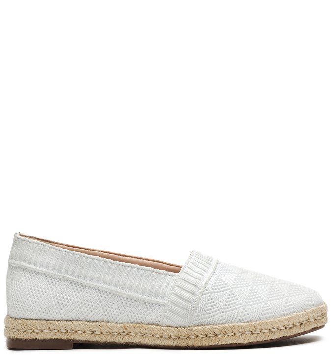 Sandália Rasteira Espadrille Triangle Branca