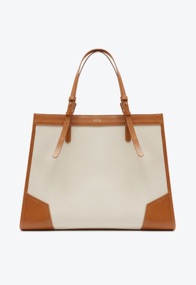 Bolsa Shopping Grande Susan Lona Couro Marrom
