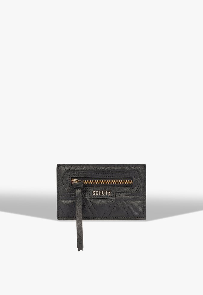 Porta Cartão Couro Pequeno Preto