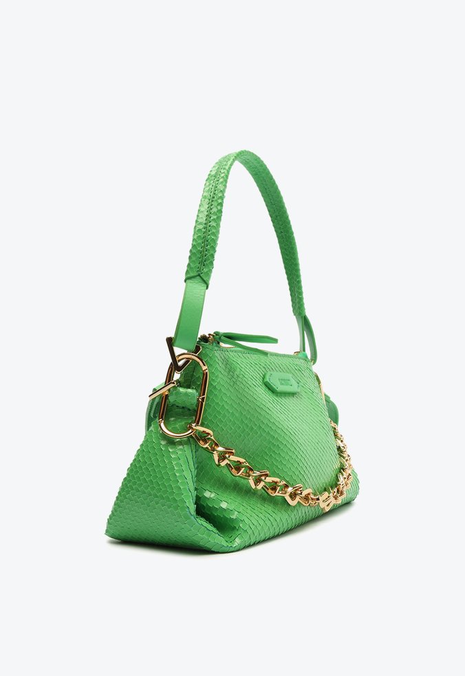 Bolsa Tiracolo Abby Couro Snake Verde Bolsa Tiracolo Abby Couro Snake Verde