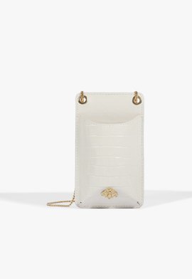 Porta Celular Believe Couro Croco Branco
