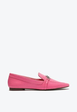 Mocassim Marrie Couro Snake Rosa