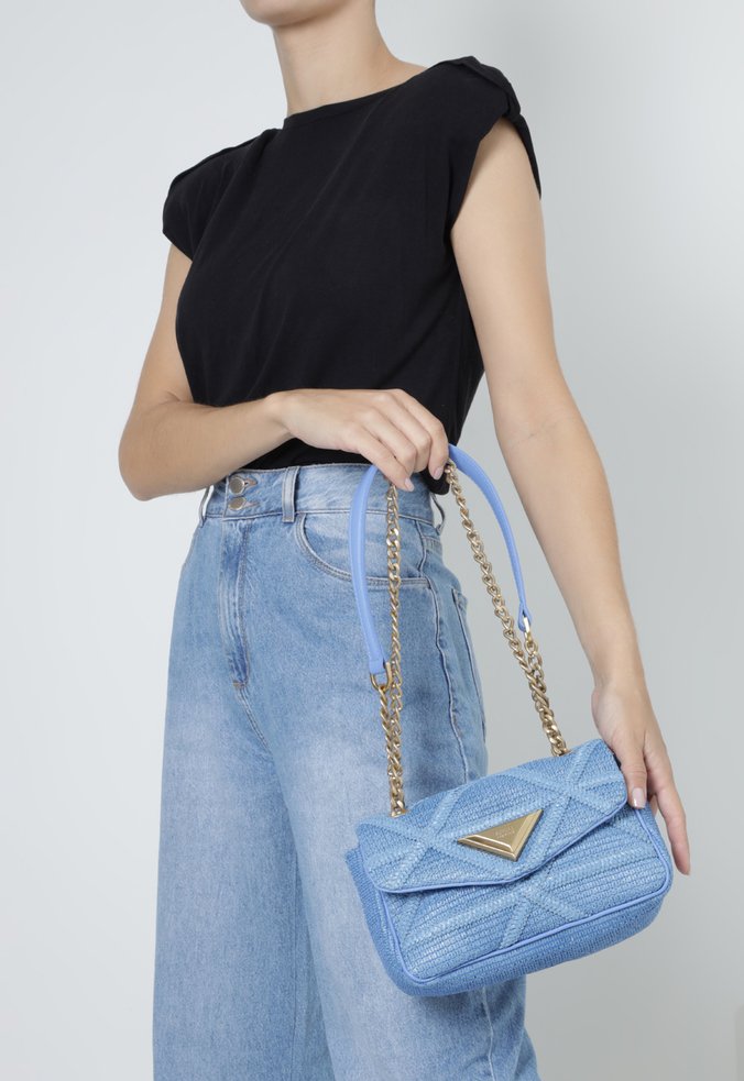 カウスカル Bolsa Tiracolo Pequena 944 Knotty Ráfia Azul | Schutz