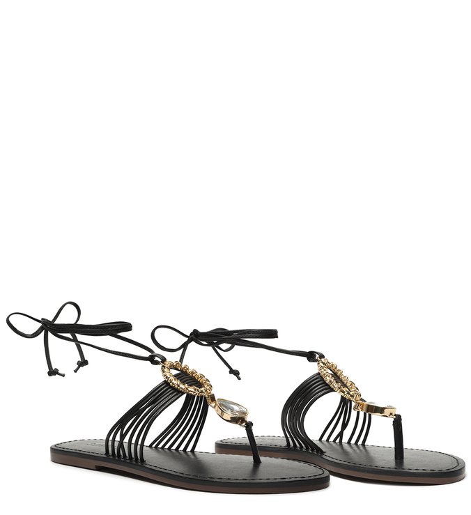 Sandália Strings Glam Lace-Up Black Sandália Strings Glam Lace-Up Black