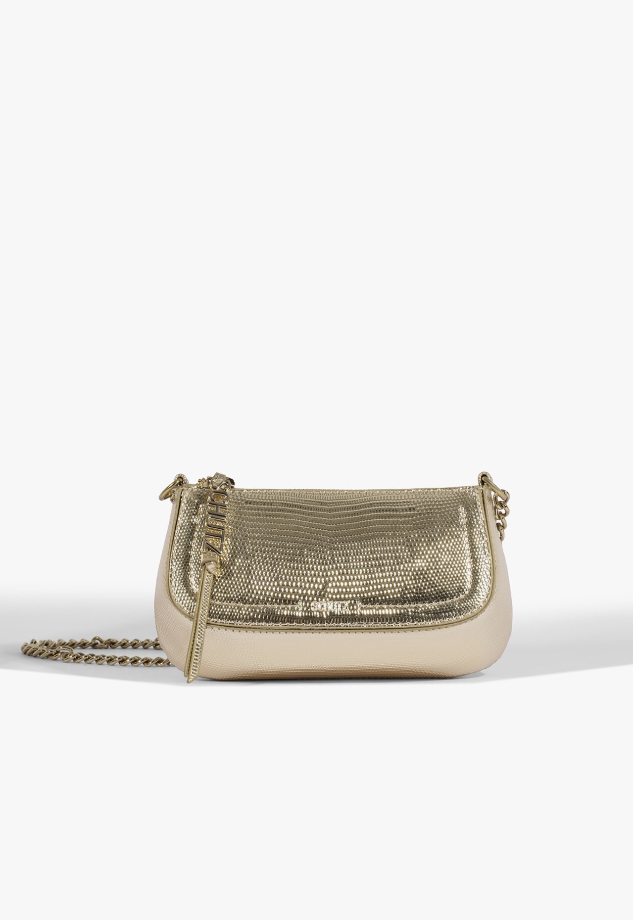 Vista 2 Bolsa Tiracolo Tina Pequena Dourada | Schutz Schutz BR Dourado Schutz BR Dourado