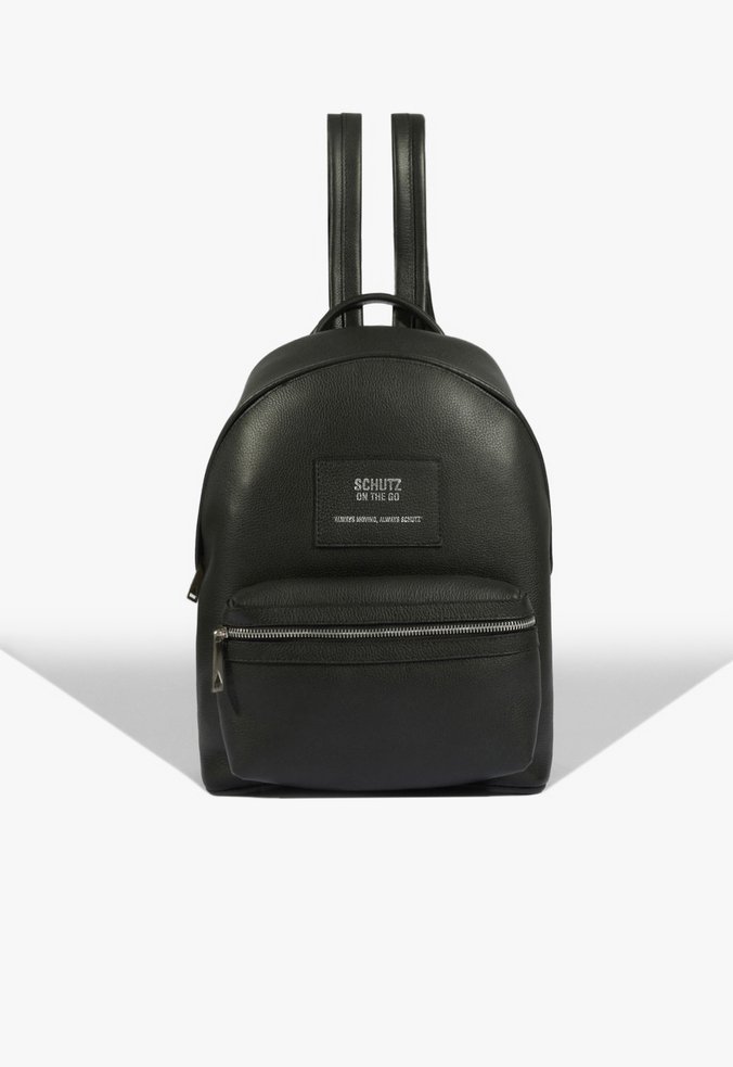 Mochila Schutz Travel Couro Preta