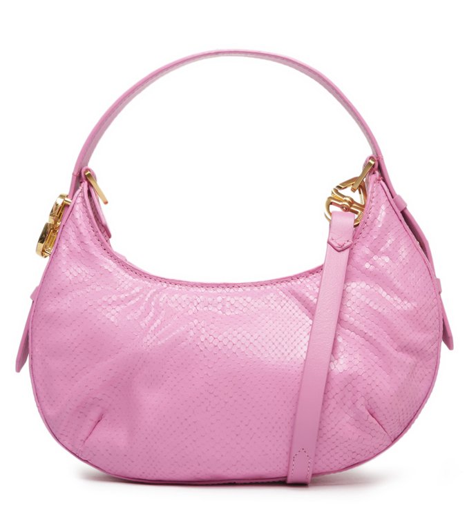 Bolsa Tiracolo Grande Shoulder Bag Couro Rosa