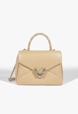 Bolsa Butterfly Grande Satchel Couro Bege