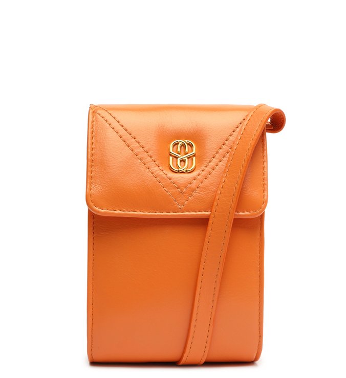 Porta-Celular Maddie Couro Laranja