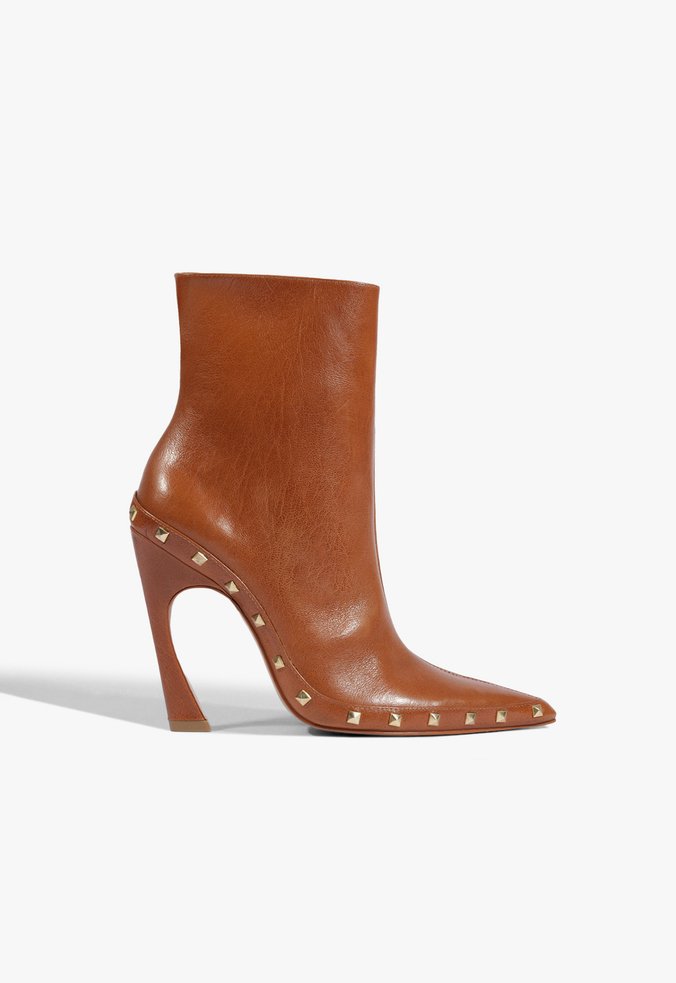 Bota Lexi Salto Alto Couro Marrom