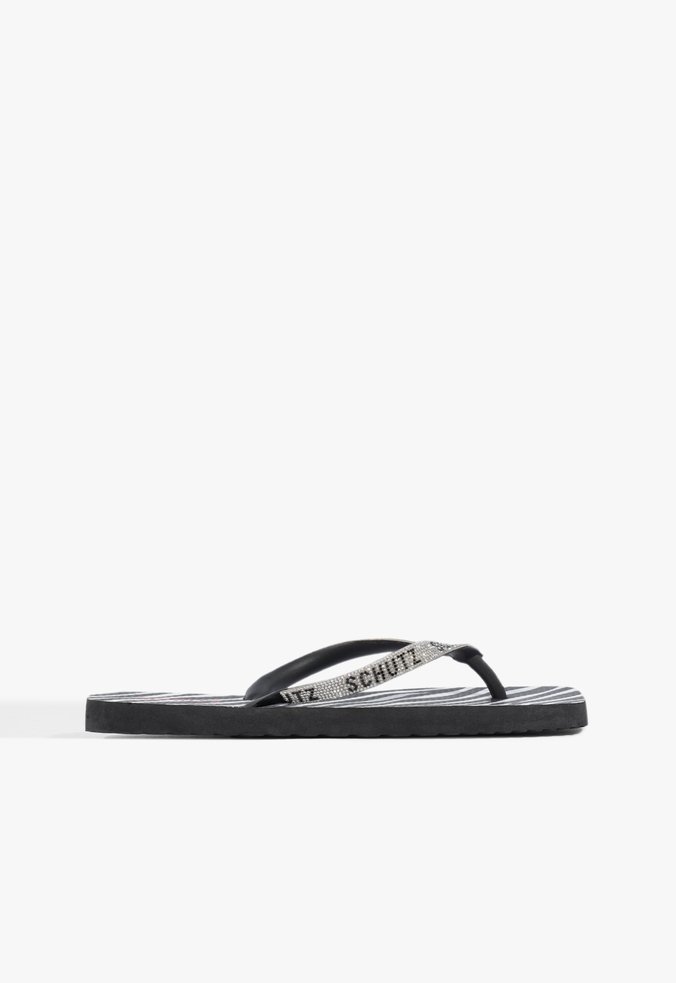 Chinelo Schutz Zebra Brilho