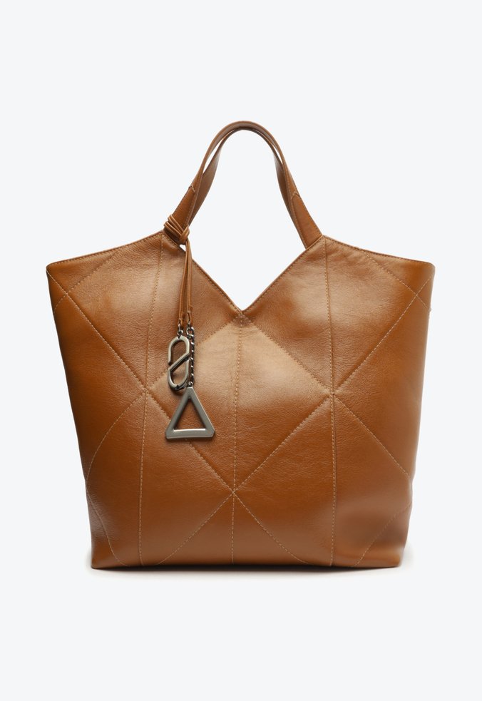 Bolsa Shopping Maxi Marla Couro Marrom