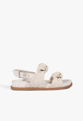 Papete Kareena Knot Sporty Couro Branca