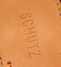 Sandália Rasteira de X Schutz Logo Tecido Laranja