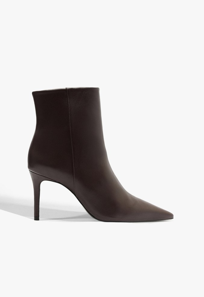 Bota Mikki Casual Couro Marrom Escuro