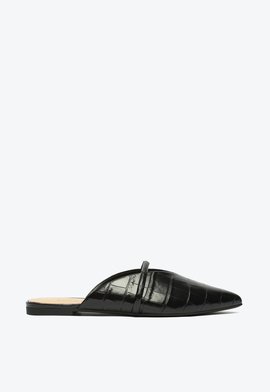 Sapato Mule Croco Preto