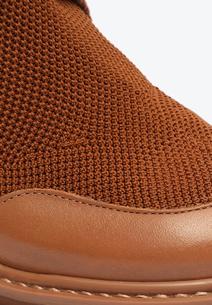Bota Baixa Tratorada Logo Knit Marrom Bota Baixa Tratorada Logo Knit Marrom
