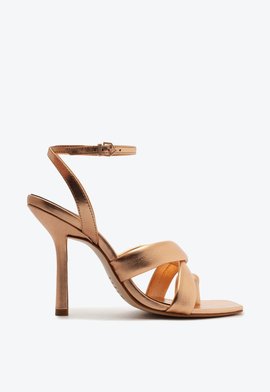 Sandália Salto Alto Gabriela Couro Rosê