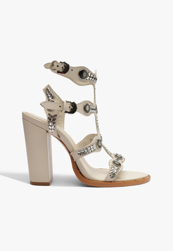 Sandália de couro branco