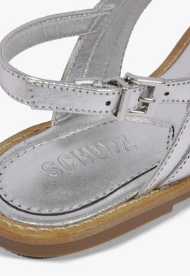 Sandália Rasteira Claire Couro Prata | Schutz