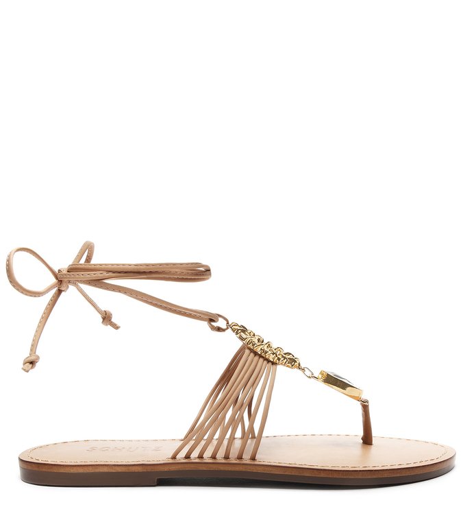Sandália Strings Glam Lace-Up Bege