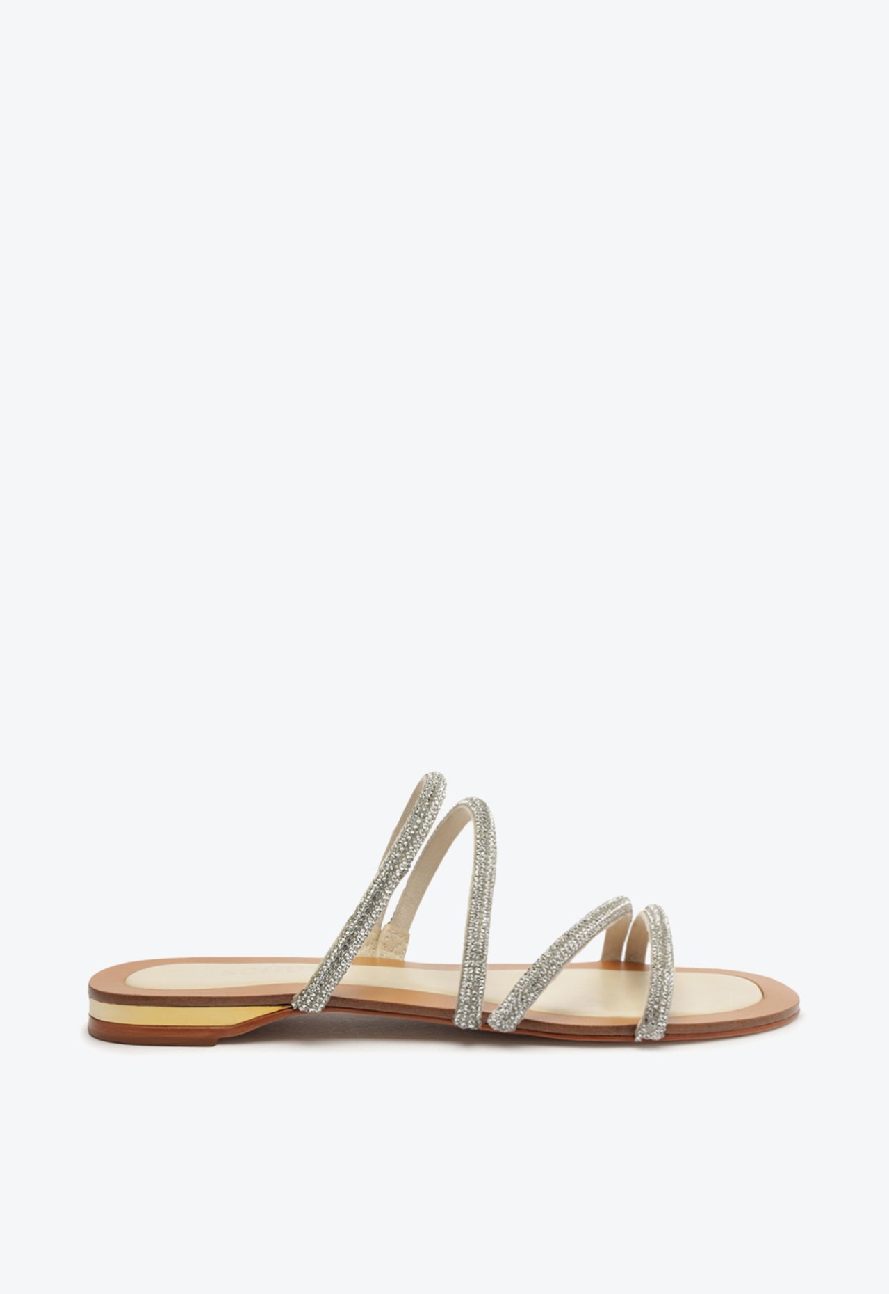 Sandália Rasteira Jullie Cristais Prateada | Schutz