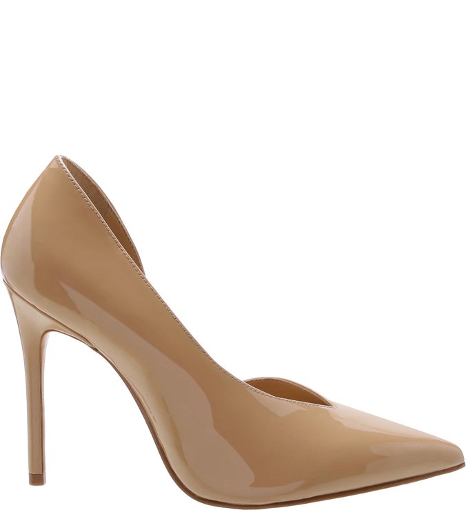 Sapato Scarpin Cut Out Verniz Bege
