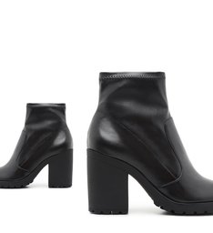 Sock Boot Leather Black