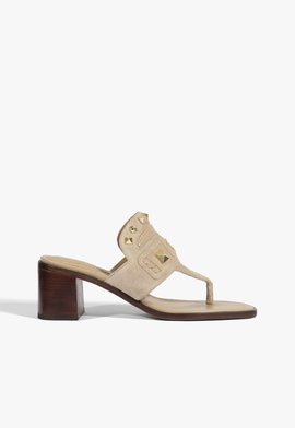 Sandália Mule Couro Bege