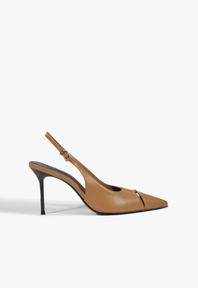 Slingback Salto Fino Marrom