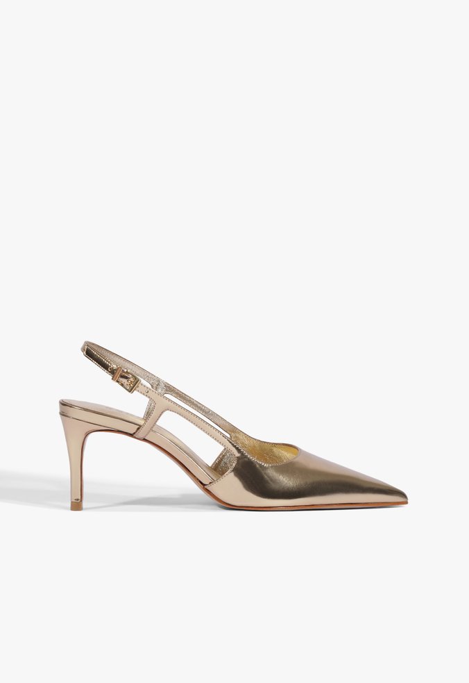 Slingback Boris Couro Dourado