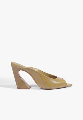 Mule Lexi Block Couro Verde