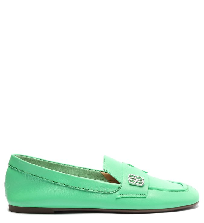 Mocassim Couro Verde Neon