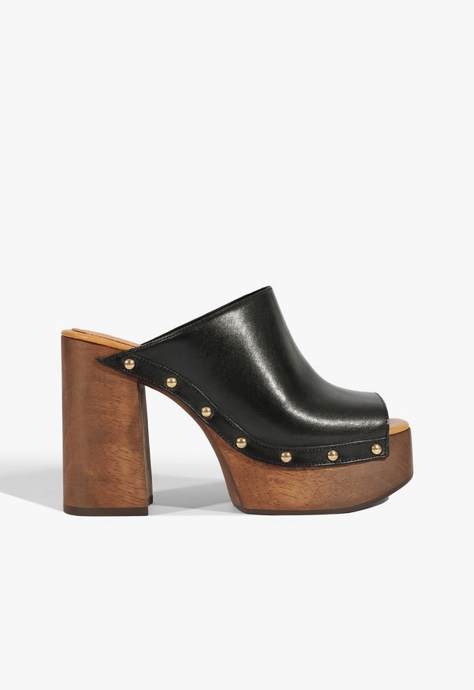 Clog Couro Preto