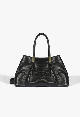 Bolsa Shopping Margot de couro preto
