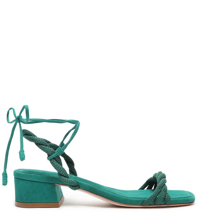 Sandália Block Heel Nobuck Green