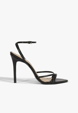 Sandália Salto Alto Couro Preta