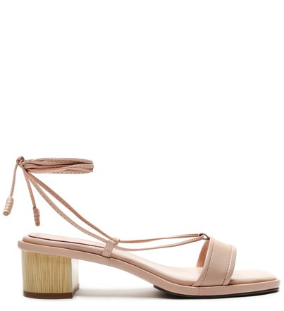 Sandalia Block Heel Glam Rafia Natural Schutz