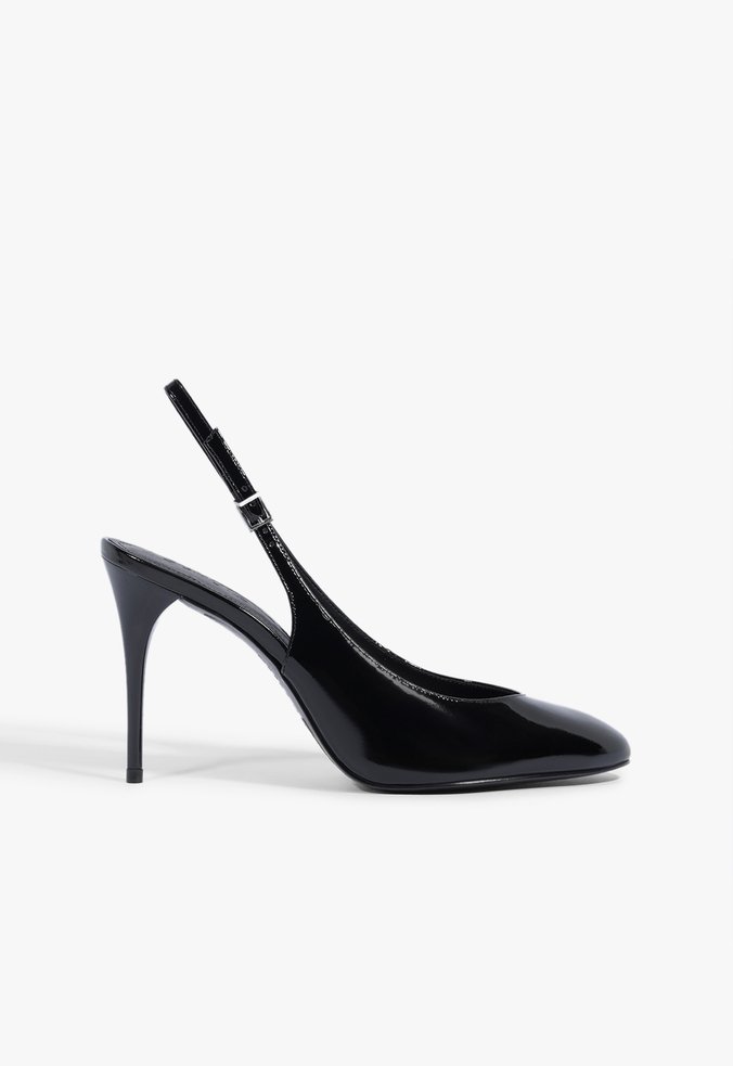 Slingback Verniz Preto
