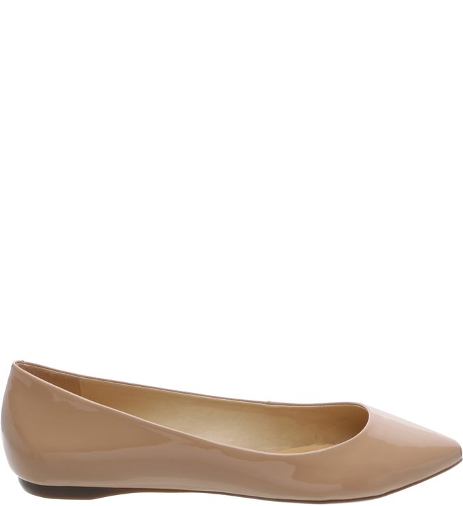 Sapatilha Bico Fino Vernis Bege