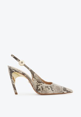 Sapato Scarpin Curve Heels Snake