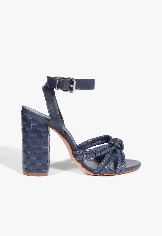 Sandália Kareena Woven Couro Azul