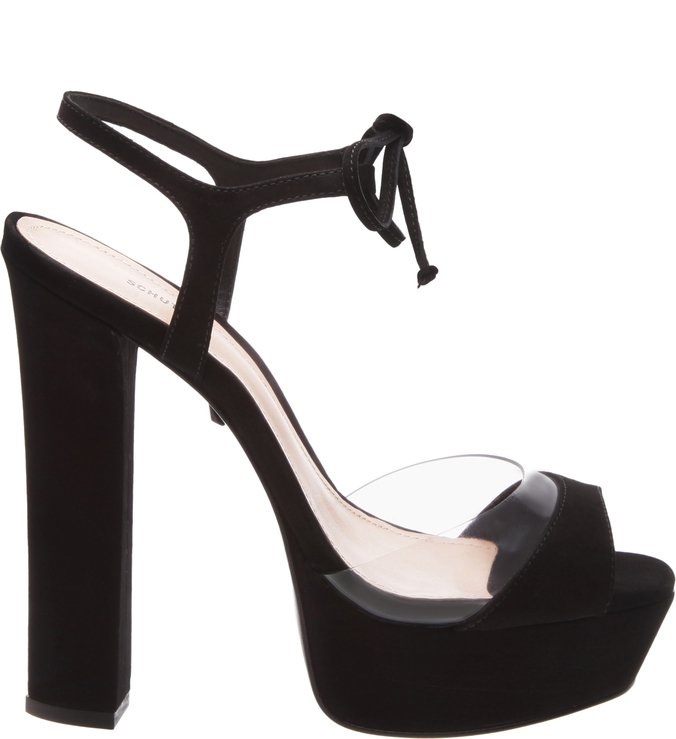 Sandália Salto Bloco Vinil Black