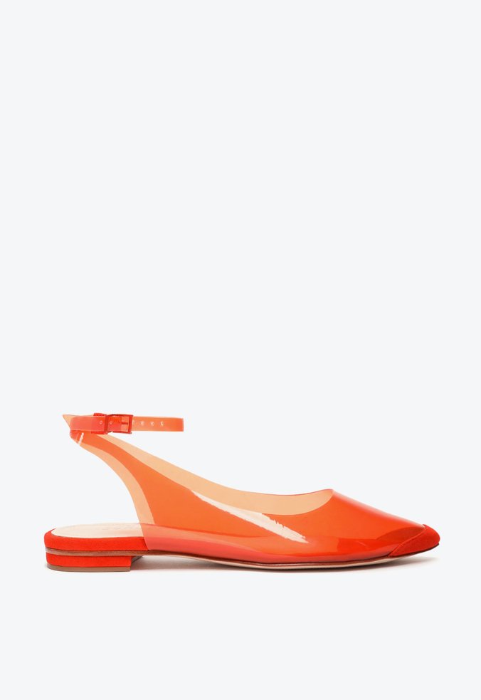 Flat Slingback Vinil Orange