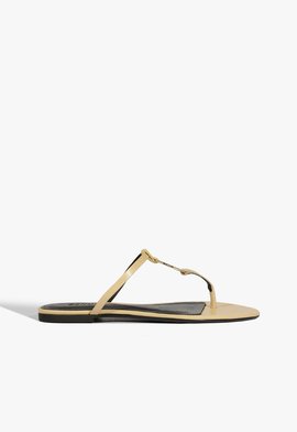 Sandália Rasteira Statement Flats Couro Nude