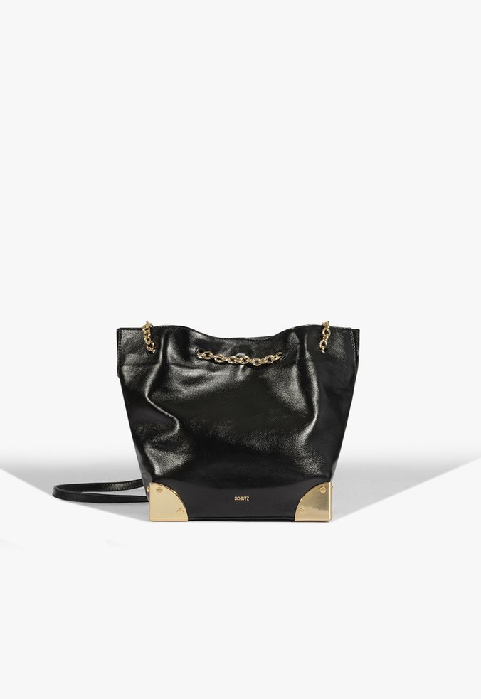 Bolsa Bucket Frame Couro Preta
