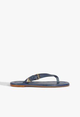 Chinelo Fivela Couro Azul